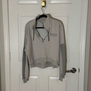 LG Light Gray Quarter-Zip Pullover Hoodie